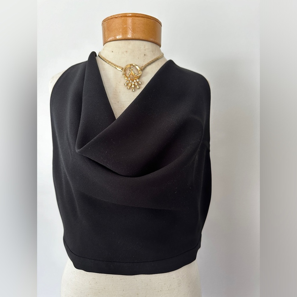 Zara back zip crepe top
